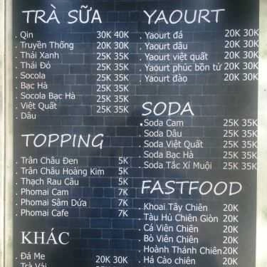 Thực đơn- Cafe Qin - Tea & Fastfood