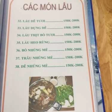 Thực đơn- Quán Nhậu Quán Dê Núi Heo Rừng