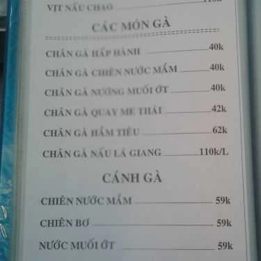 Thực đơn- Quán Nhậu Quán Ăn Gia Đình 168