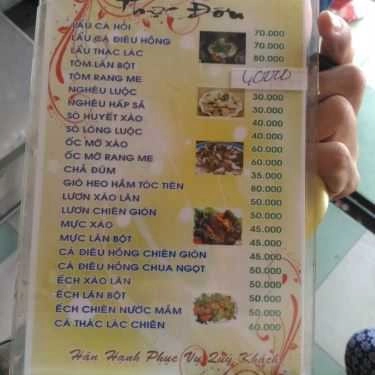 Thực đơn- Quán Nhậu Quán 374 - Chuyên Các Món Nhậu Bình Dân