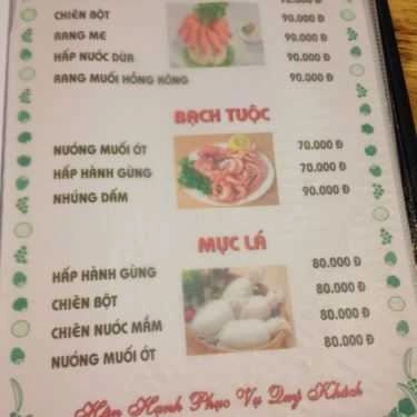 Thực đơn- Quán 39 - Quán Nhậu