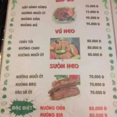 Thực đơn- Quán 39 - Quán Nhậu