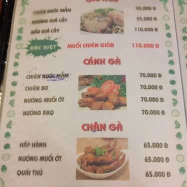 Thực đơn- Quán 39 - Quán Nhậu