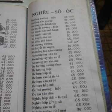 Thực đơn- Quán 543 - Quán Nhậu Bình Dân