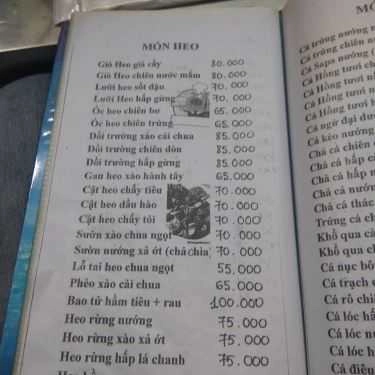Thực đơn- Quán 543 - Quán Nhậu Bình Dân