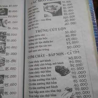 Thực đơn- Quán 543 - Quán Nhậu Bình Dân