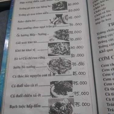 Thực đơn- Quán 543 - Quán Nhậu Bình Dân
