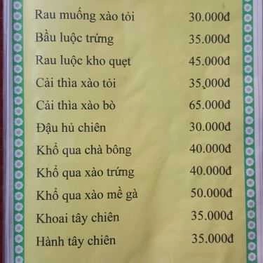 Thực đơn- Quán Nhậu Quán 63 - Nhậu Bình Dân