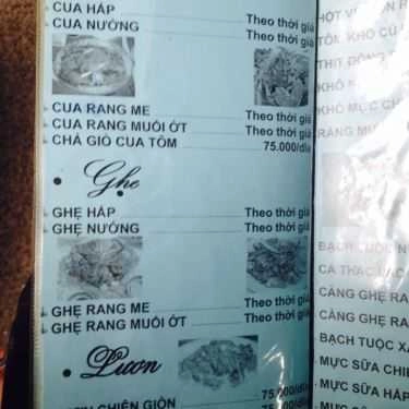 Thực đơn- Quán Nhậu 225