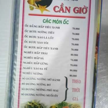 Thực đơn- Quán Nhậu Quán Ốc Cần Giờ - Đường Số 79