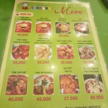 Thực đơn- Quán Ăn Vặt Tokbokki