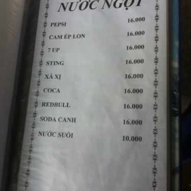 Thực đơn- Quán Nhậu Ẩm Thực Ba Vui - Nhậu Bình Dân