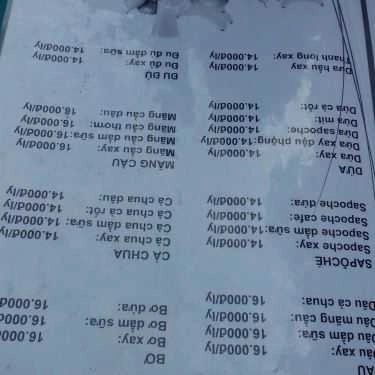 Thực đơn- Quán Bà Tám - Ăn Vặt