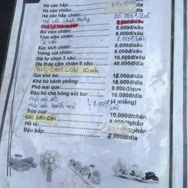 Thực đơn- Quán Bà Tám - Ăn Vặt