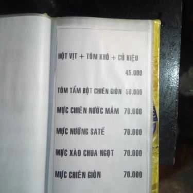 Thực đơn- Quán Nhậu Quán Ben-Li - Nhậu Bình Dân