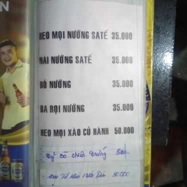 Thực đơn- Quán Nhậu Quán Ben-Li - Nhậu Bình Dân