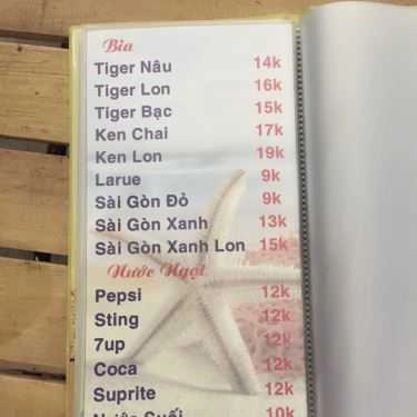 Thực đơn- Quán Nhậu Quán Biển Nướng - Hải Sản Tươi Sống