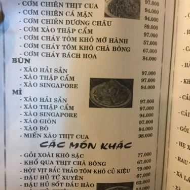 Thực đơn- Quán Nhậu Quán Cây Dừa - Nhậu Ăn Gia Đình