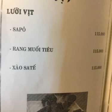 Thực đơn- Quán Nhậu Quán Cây Dừa - Nhậu Ăn Gia Đình