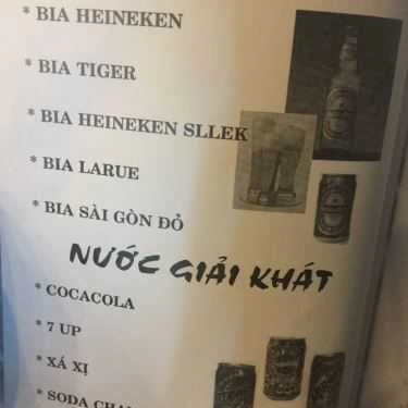 Thực đơn- Quán Nhậu Quán Cây Dừa - Nhậu Ăn Gia Đình