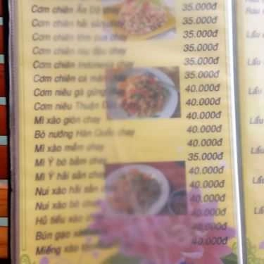 Thực đơn- Quán Ăn Quán Chay Thuận Đức