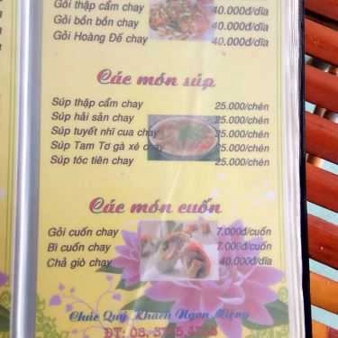 Thực đơn- Quán Ăn Quán Chay Thuận Đức