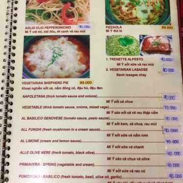 Thực đơn- Quán Ăn Quán Chay An Lạc - Phạm Ngũ Lão