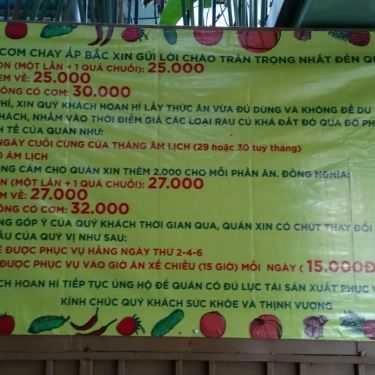Thực đơn- Quán Ăn Quán Chay Ấp Bắc