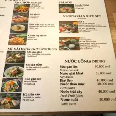 Thực đơn- Quán Ăn Quán Chay Bông Súng - Zone 87