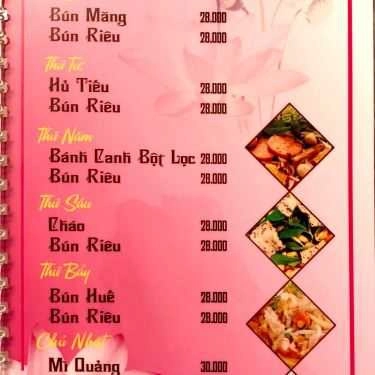 Thực đơn- Quán Ăn Quán Chay Chánh Tâm