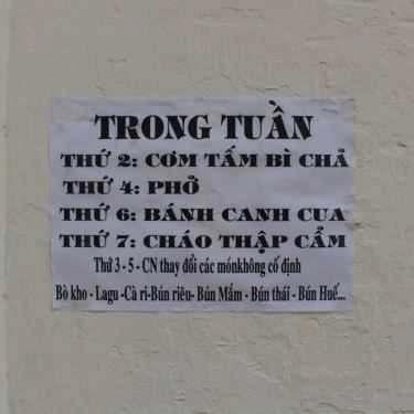 Thực đơn- Quán Ăn Quán Chay Cô Út