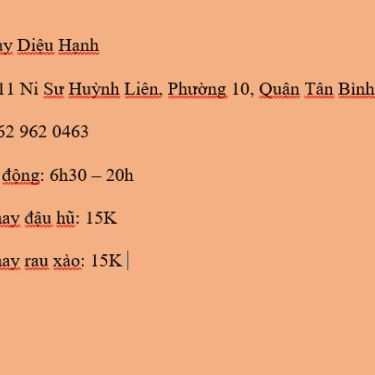 Tổng hợp- Quán Ăn Quán Chay Diêu Hạnh