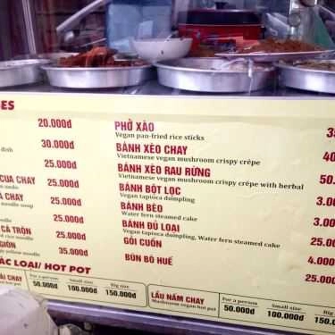 Thực đơn- Quán Ăn Quán Chay Diệu Minh