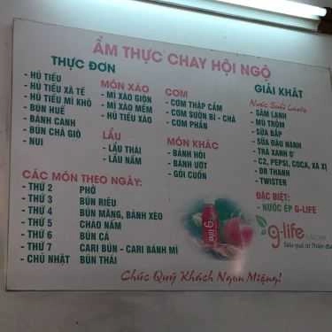 Thực đơn- Quán Ăn Quán Chay Hội Ngộ