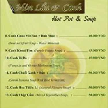 Thực đơn- Quán Ăn Quán Chay Hương Việt