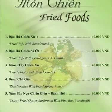 Thực đơn- Quán Ăn Quán Chay Hương Việt
