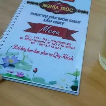 Thực đơn- Quán Ăn Quán Chay Nghĩa Trúc