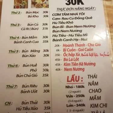 Thực đơn- Quán Ăn Nhà Hàng Thuần Chay Nhà Tôi (Vegan)