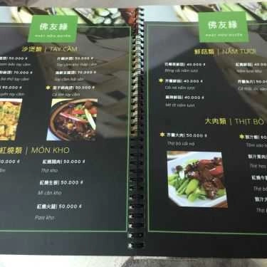 Thực đơn- Quán Ăn Quán Chay Phật Hữu Duyên - Văn Thân