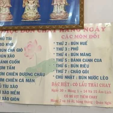 Thực đơn- Quán Ăn Quán Chay Phước Duyên - Cơm & Lẩu Thái Chay