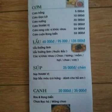 Thực đơn- Quán Ăn Quán Chay Thanh Vị
