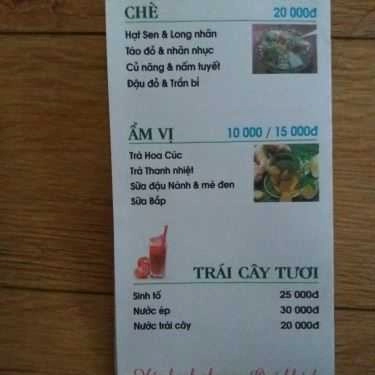 Thực đơn- Quán Ăn Quán Chay Thanh Vị