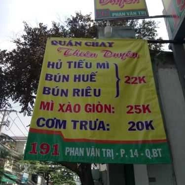 Thực đơn- Quán Ăn Quán Chay Thiên Duyên - Phan Văn Trị