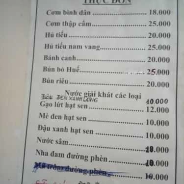 Thực đơn- Quán Ăn Quán Chay Thiên Phát