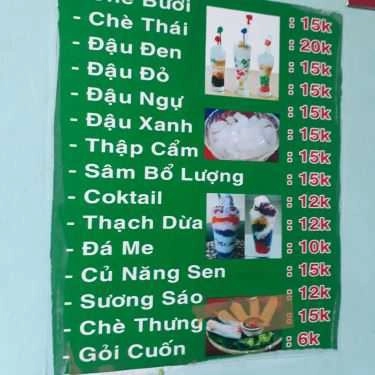 Thực đơn- Ăn vặt Quán Chè Bưởi 340