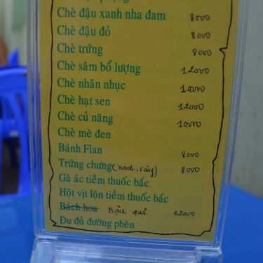Thực đơn- Ăn vặt Chè Chén Trung Hoa - Vĩnh Lộc