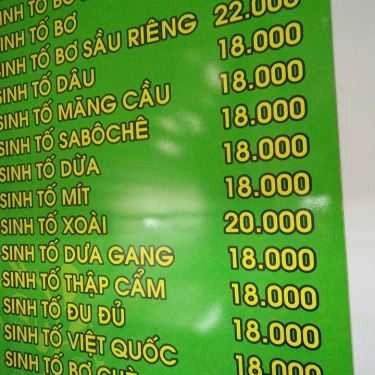 Thực đơn- Ăn vặt Quán Chè Chú Mập