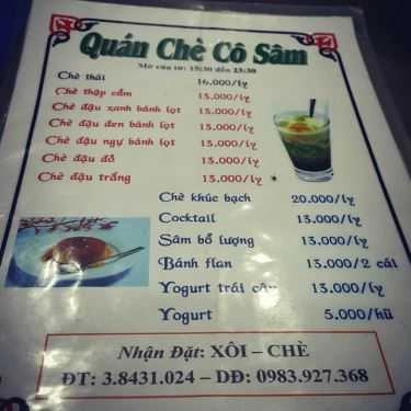 Thực đơn- Ăn vặt Quán Chè Cô Sâm