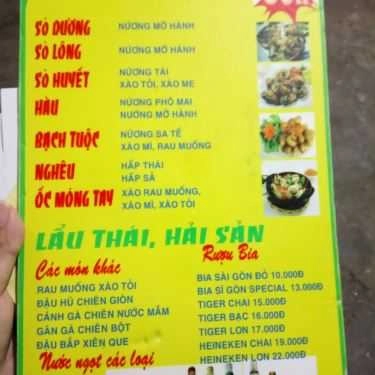 Thực đơn- Quán Nhậu Quán Ốc Cô Út
