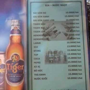 Thực đơn- Quán Nhậu Quán Dê Tài Ký
